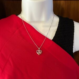 Elegant Silver Heart Pendant Necklace